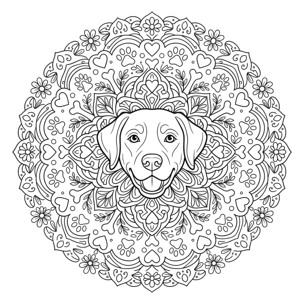 Coloriage Coloriage Chien Mandala à imprimer