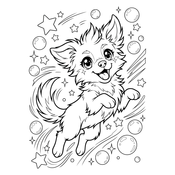 Coloriage Coloriage Chien Manga à imprimer