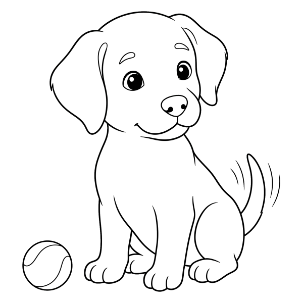 Coloriage Coloriage Chien Mignon à imprimer