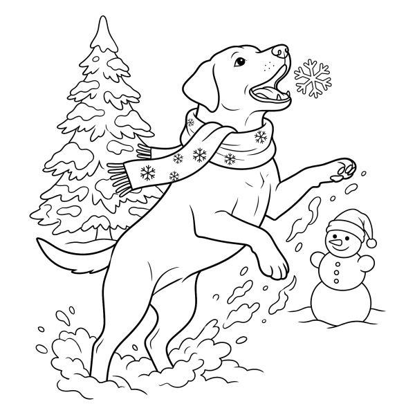 Coloriage Coloriage Chien Neige à imprimer