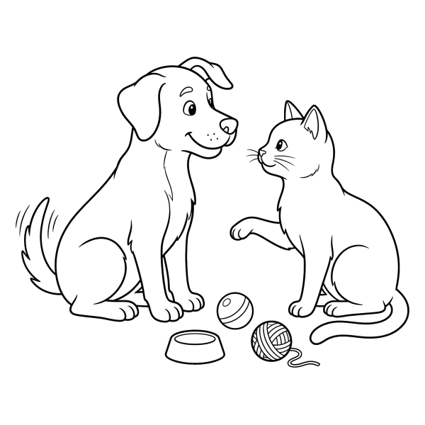Coloriage Coloriage Chien ou Chat à imprimer