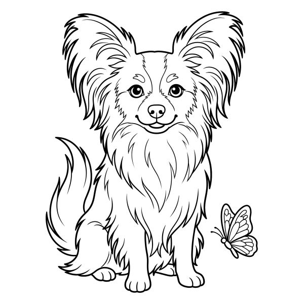 Coloriage Coloriage Chien Papillon à imprimer