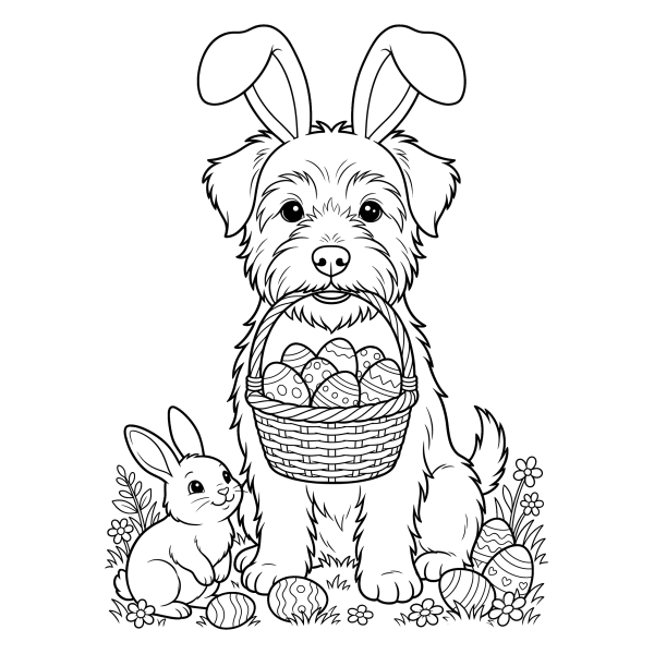 Coloriage Coloriage Chien Pâques à imprimer