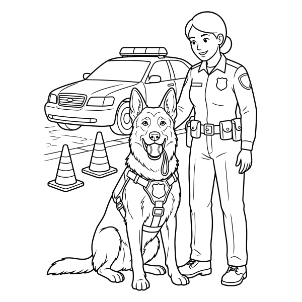 Coloriage Coloriage Chien Policier à imprimer