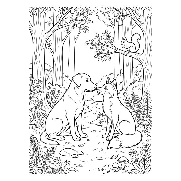Coloriage Coloriage Chien Renard à imprimer
