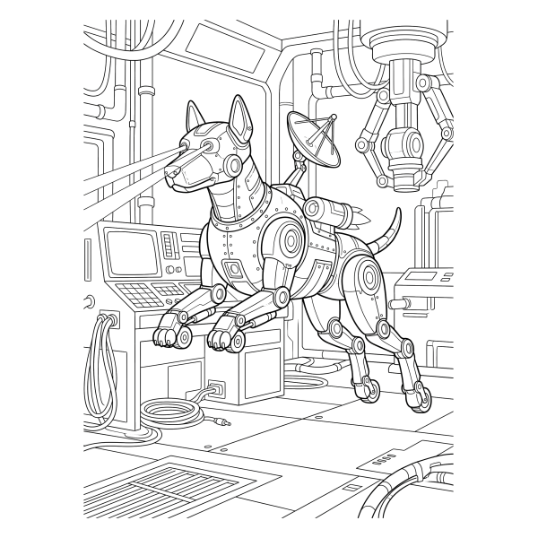 Coloriage Coloriage Chien Robot à imprimer