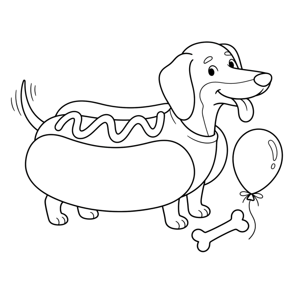 Coloriage Coloriage Chien Saucisse à imprimer