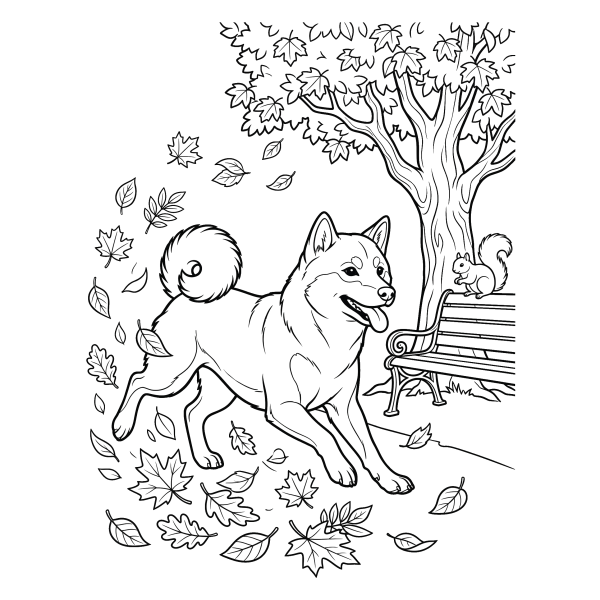 Coloriage Coloriage Chien Shiba à imprimer
