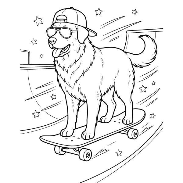 Coloriage Coloriage Chien Skate à imprimer