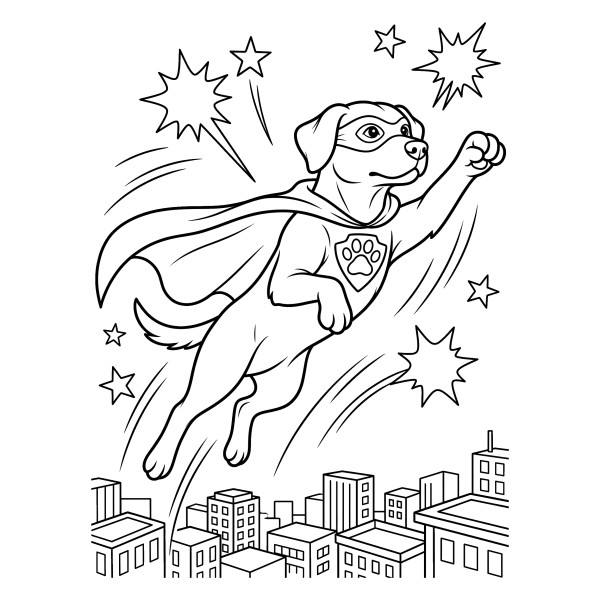 Coloriage Coloriage Chien Super Héros à imprimer
