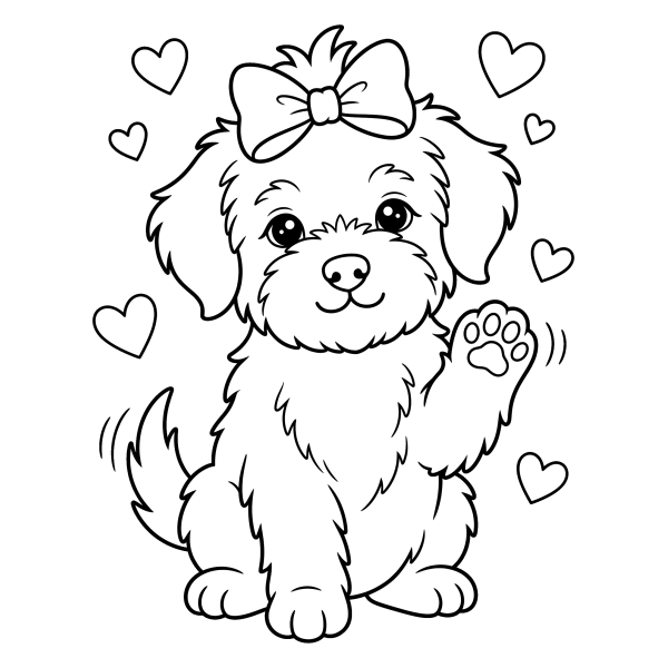 Coloriage Coloriage Chien Trop Mignon à imprimer