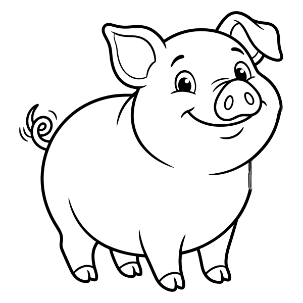 Coloriage Coloriage Cochon Rose Potelé à imprimer