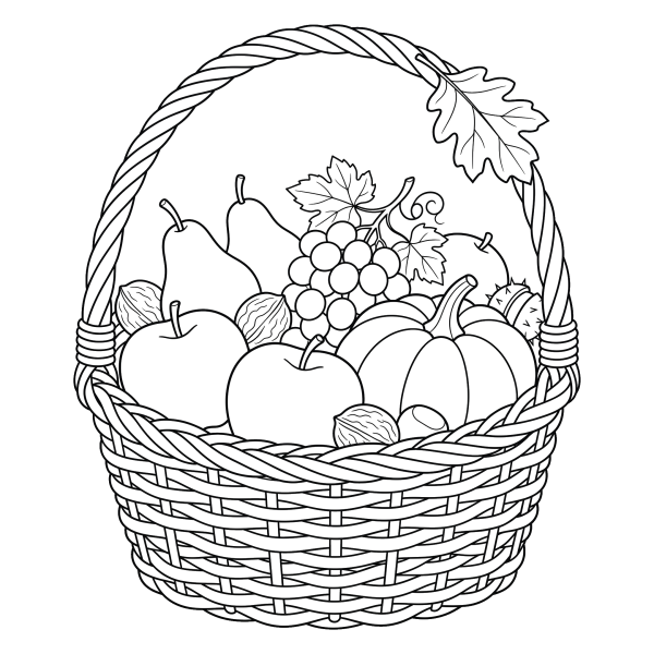 Coloriage Coloriage d'Automne aux Fruits à imprimer