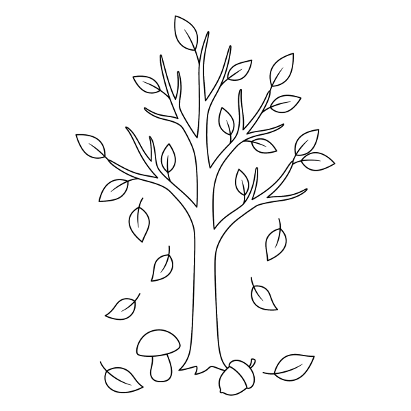 Coloriage Coloriage d'Automne Facile à imprimer