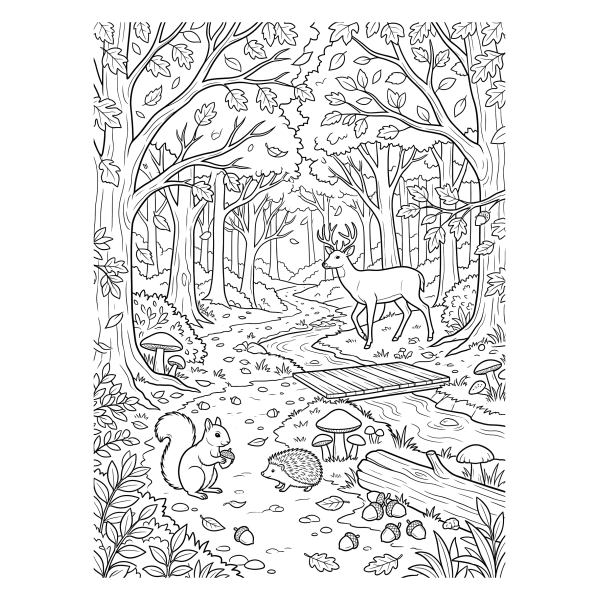 Coloriage Coloriage d'Automne Gratuit à imprimer