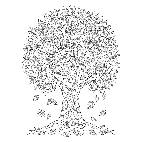 Coloriage Coloriage d'Automne pour Adulte à imprimer