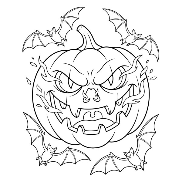Coloriage Coloriage d'Halloween qui Fait Peur à imprimer