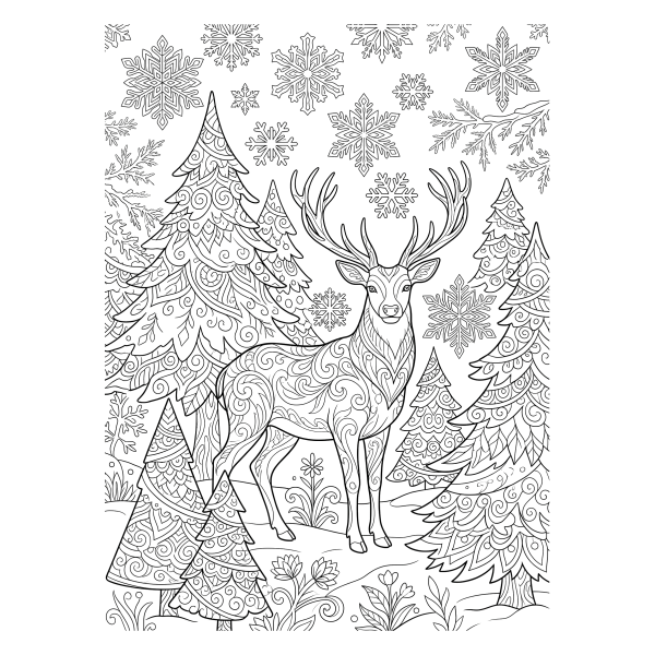 Coloriage Coloriage d'Hiver Adulte à imprimer