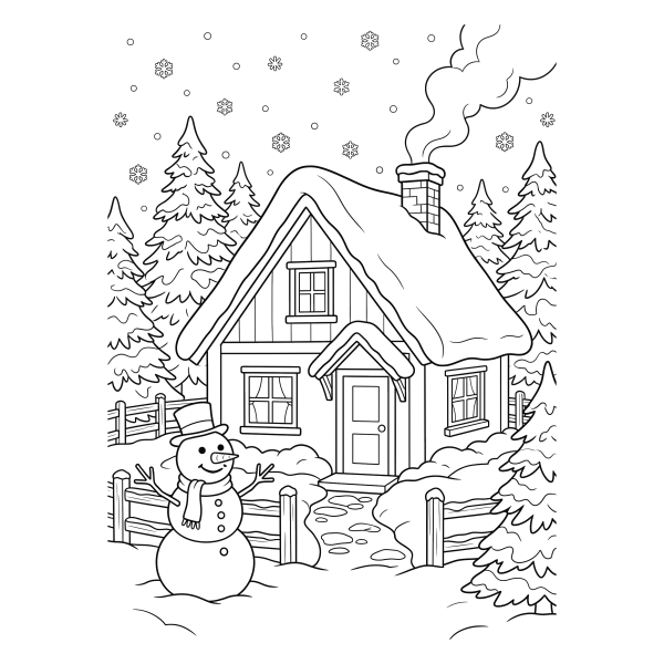 Coloriage Coloriage d'Hiver à imprimer