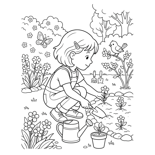 Coloriage Coloriage de Printemps à imprimer