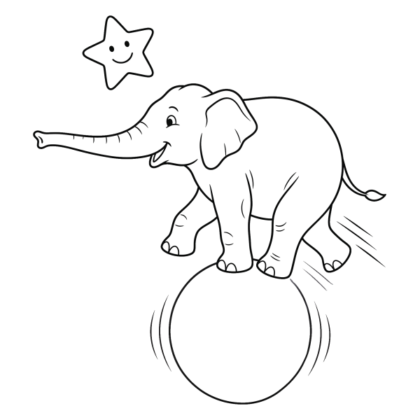 Coloriage Coloriage Éléphant Ballon à imprimer