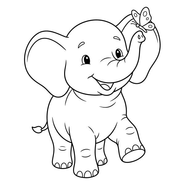 Coloriage Coloriage Éléphant Bébé à imprimer