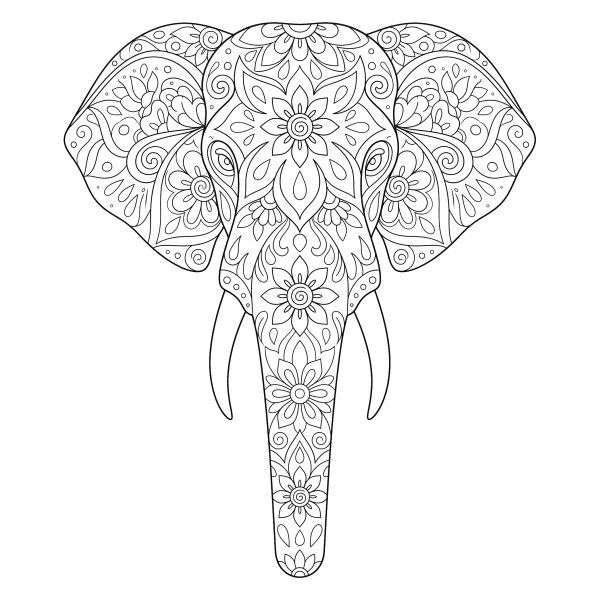 Coloriage Coloriage Éléphant Mandala à imprimer