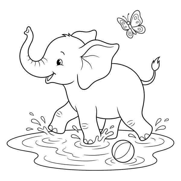 Coloriage Coloriage Éléphanteau à imprimer