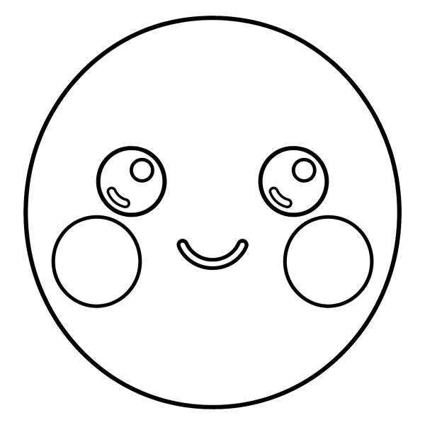 Coloriage Coloriage Emoji Kawaii à imprimer