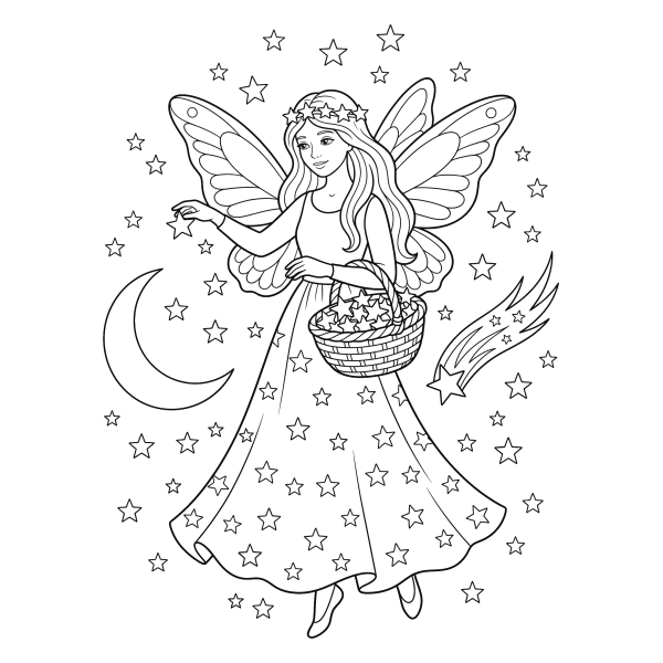 Coloriage Coloriage Fée des Étoiles à imprimer