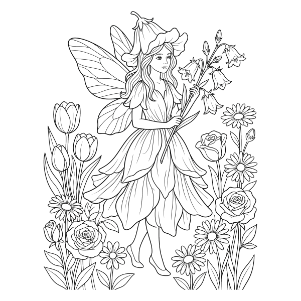 Coloriage Coloriage Fée des Fleurs à imprimer
