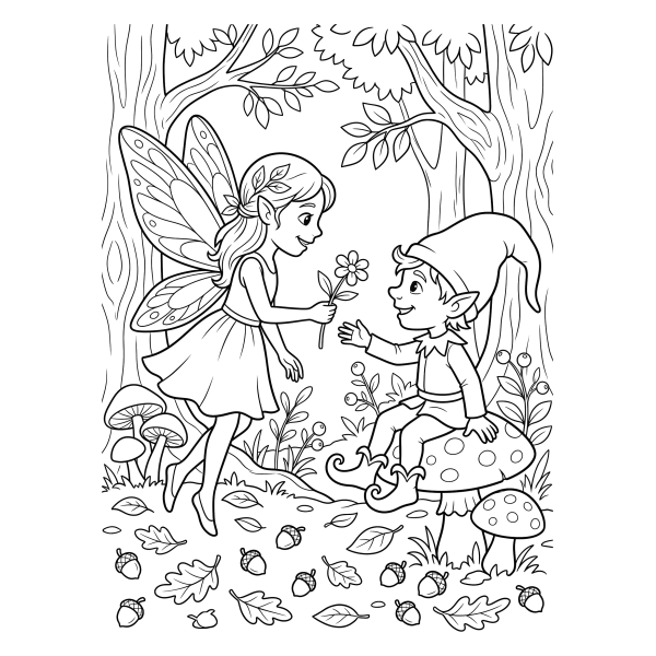 Coloriage Coloriage Fée et Lutin à imprimer