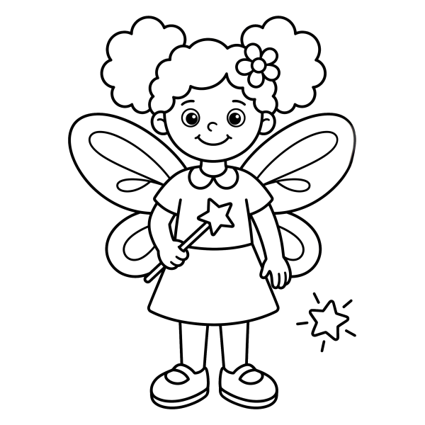 Coloriage Coloriage Fée Facile à imprimer