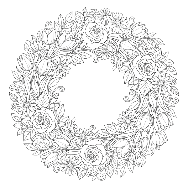Coloriage Coloriage Fleurs Printemps Adulte à imprimer