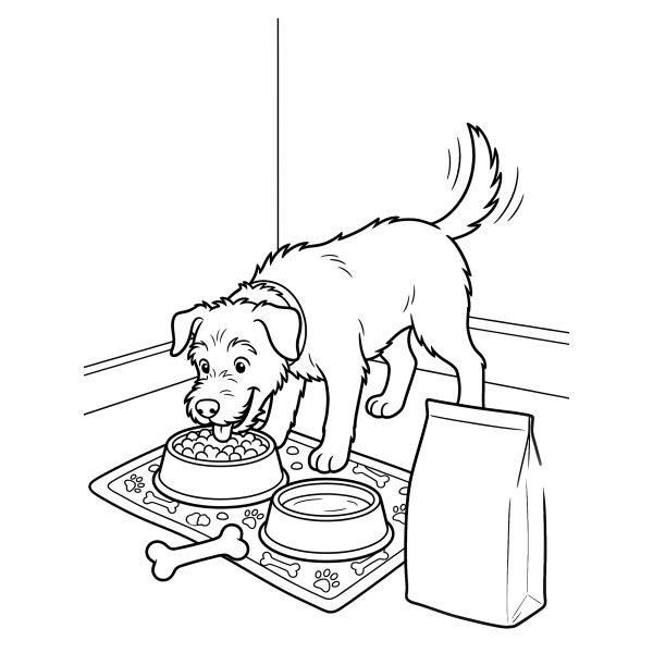 Coloriage Coloriage Gamelle Chien à imprimer