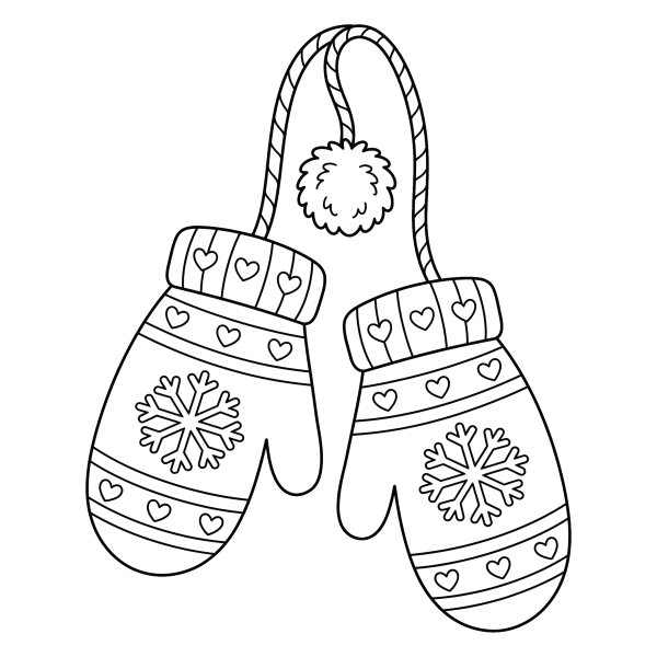 Coloriage Coloriage Gants Hiver à imprimer
