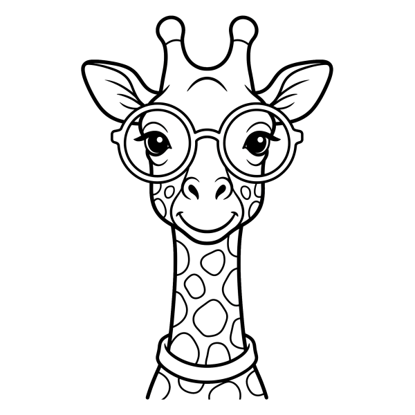 Coloriage Coloriage Girafe à Lunettes à imprimer