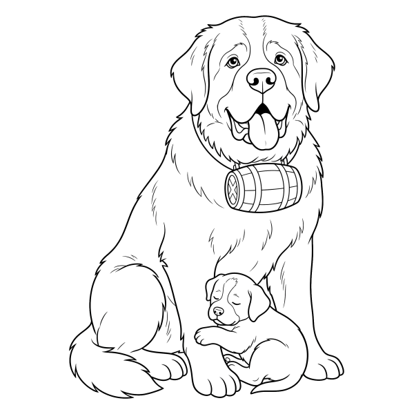 Coloriage Coloriage Gros Chien à imprimer