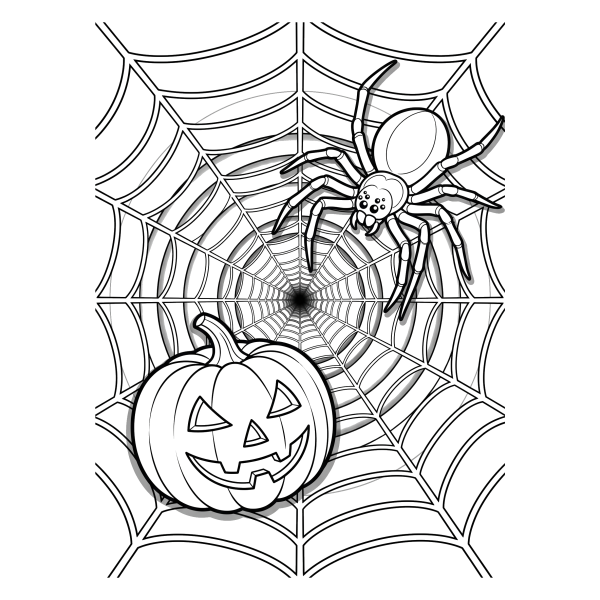 Coloriage Coloriage Halloween 3D à imprimer