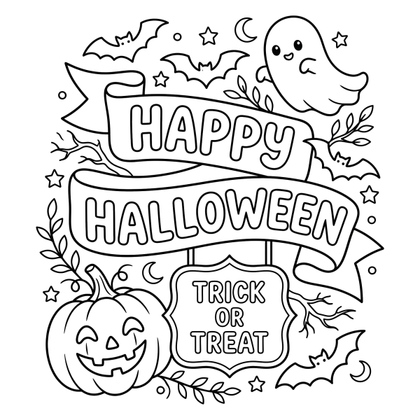 Coloriage Coloriage Halloween Anglais à imprimer