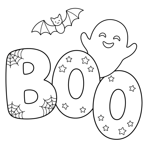 Coloriage Coloriage Halloween Boo à imprimer