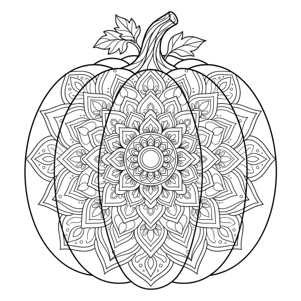Coloriage Coloriage Halloween Citrouille Mandala à imprimer