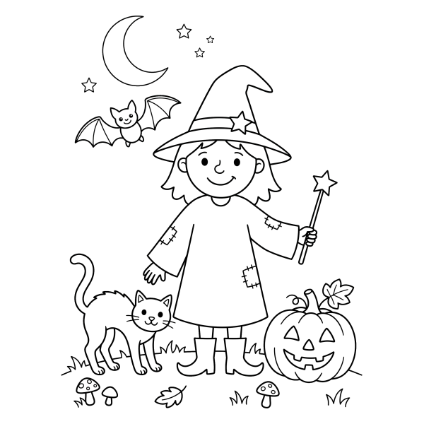 Coloriage Coloriage Halloween Cycle 2 à imprimer