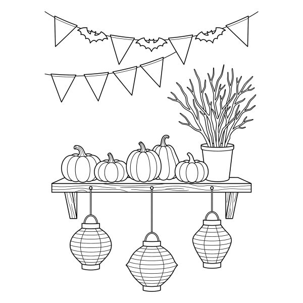 Coloriage Coloriage Halloween Décoration à imprimer