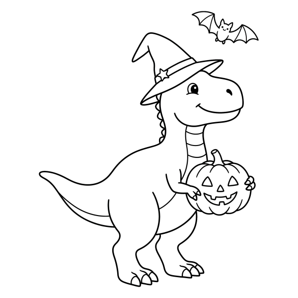 Coloriage Coloriage Halloween Dinosaure à imprimer