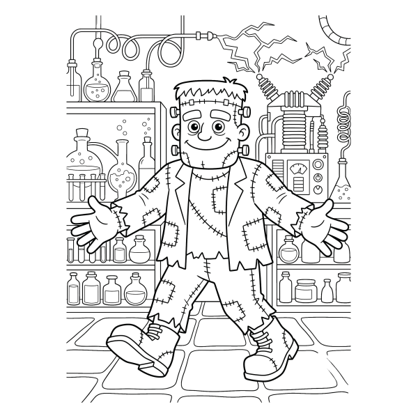 Coloriage Coloriage Halloween Frankenstein à imprimer