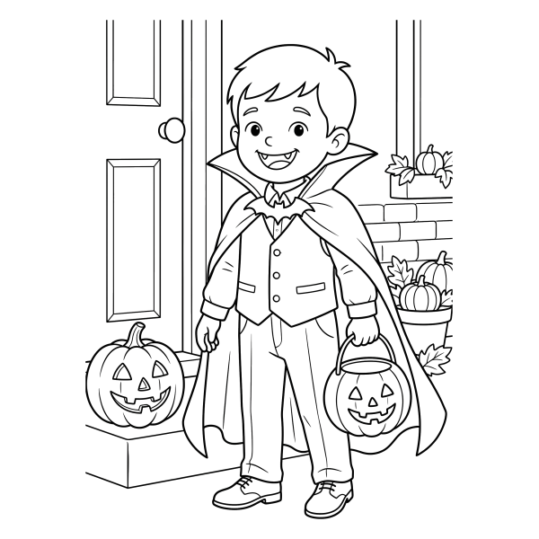Coloriage Coloriage Halloween Garçon à imprimer