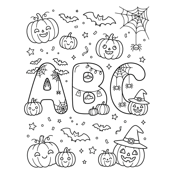 Coloriage Coloriage Halloween Lettre à imprimer