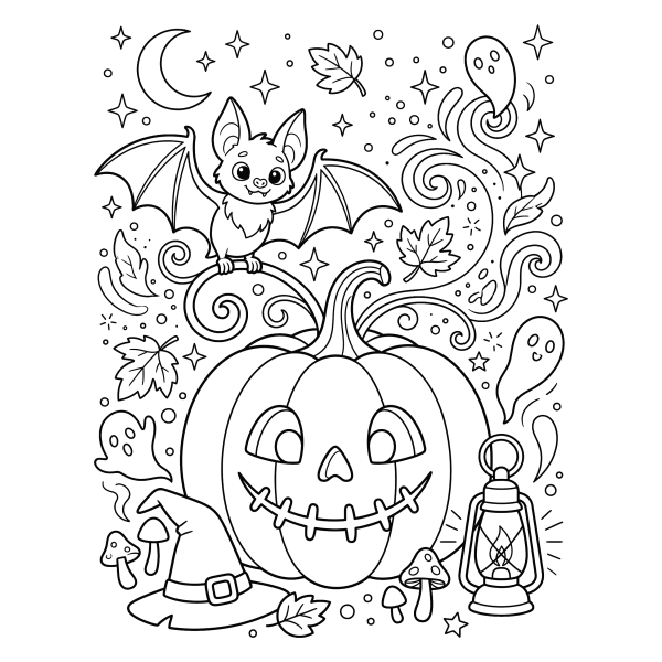 Coloriage Coloriage Halloween Magique à imprimer