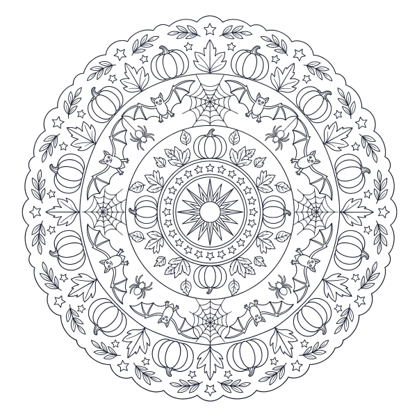 Coloriage Coloriage Halloween Mandala à imprimer